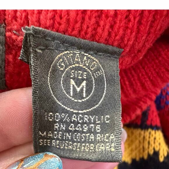 VTG Gitano Knit Plaid Scottie Dog Pullover Sweater Grandma Core SZ Small Medium - Picture 6 of 15